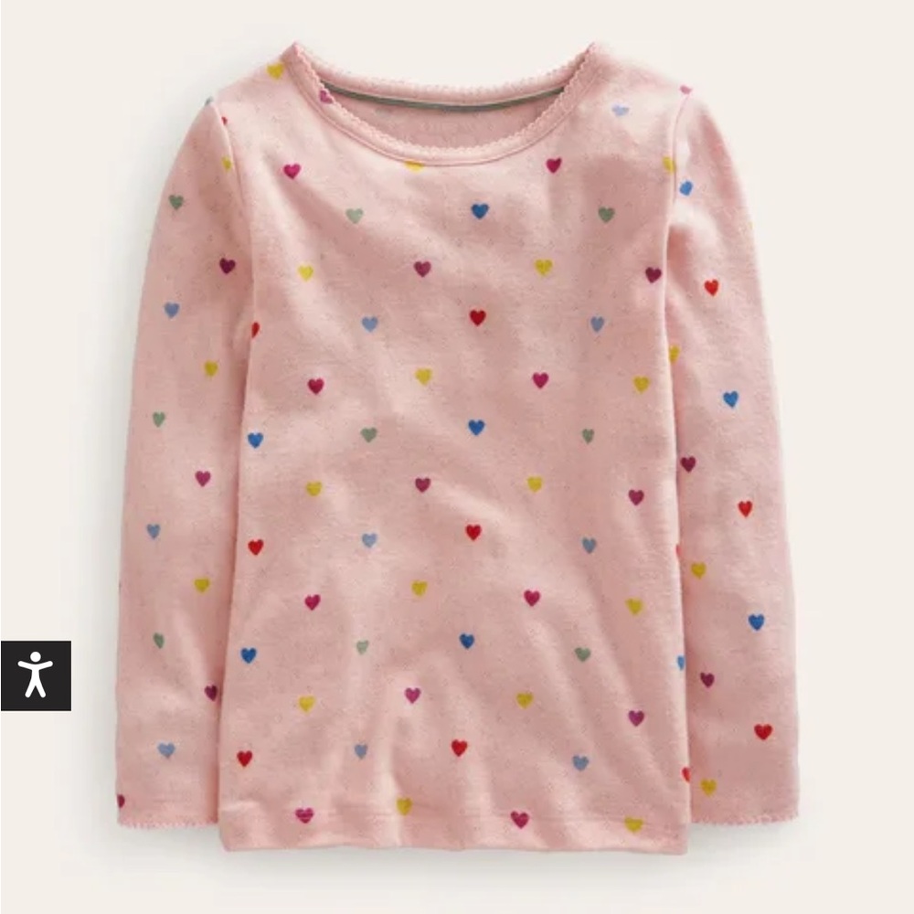 NWT Mini Boden Long Sleeve Pointelle Top 2-3 YR